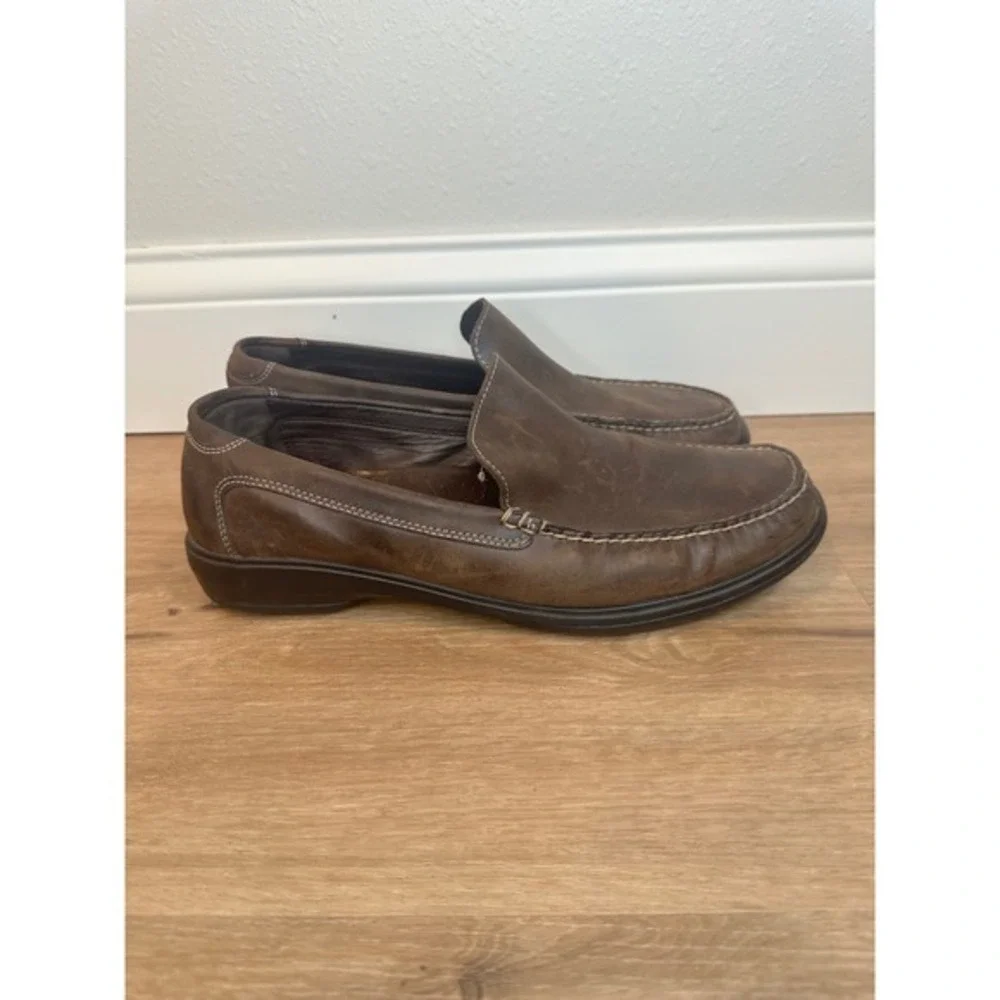 Cole Haan Leather Loafer Men 11.5‎ Brown Nike Air Slip On Shoes Business Classic